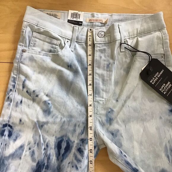 LEVI’S tie dye jeans mile stretch high super skinny high rise high waisted 29 - Picture 10 of 14